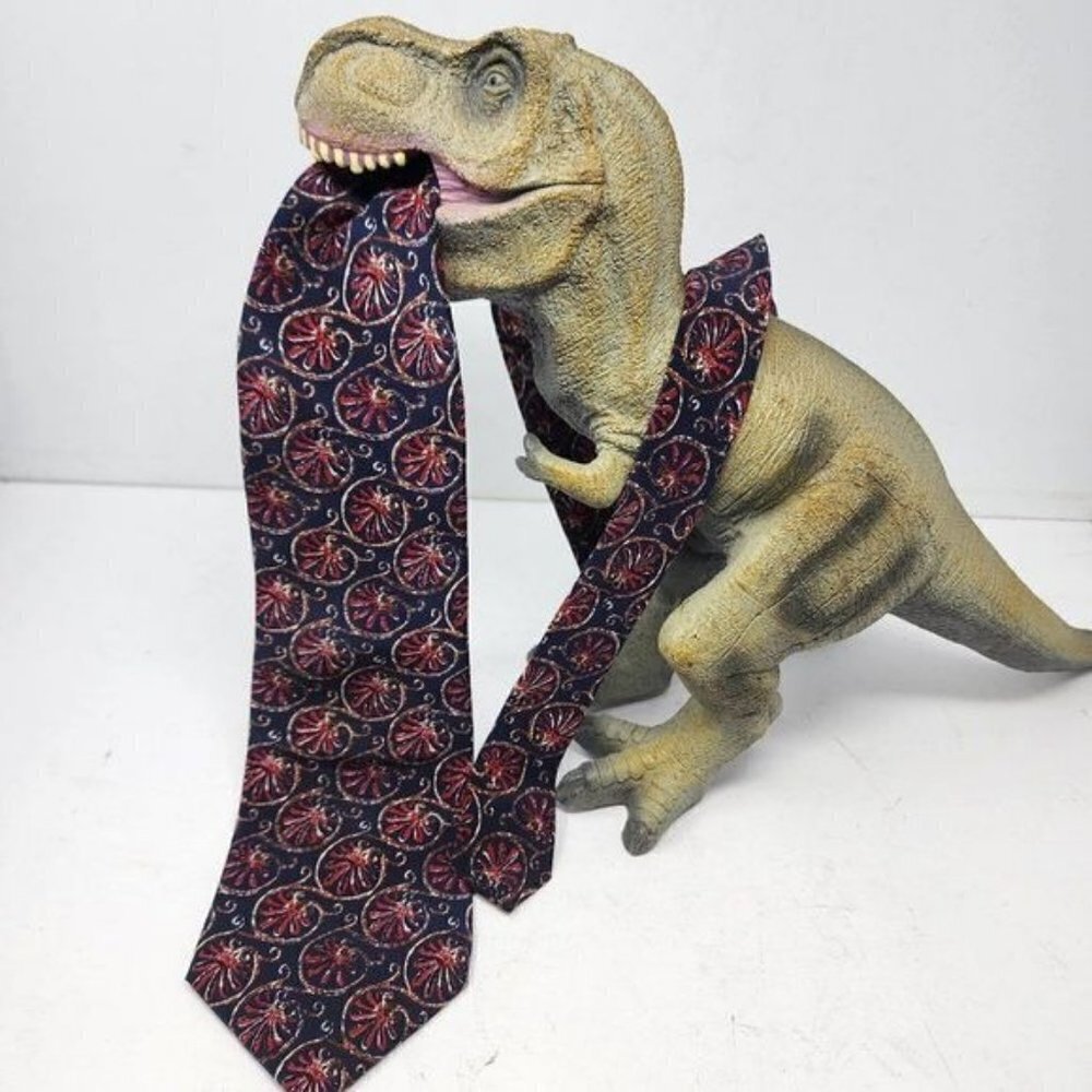 Christian Dior Red/Black Floral Men's Silk Tie